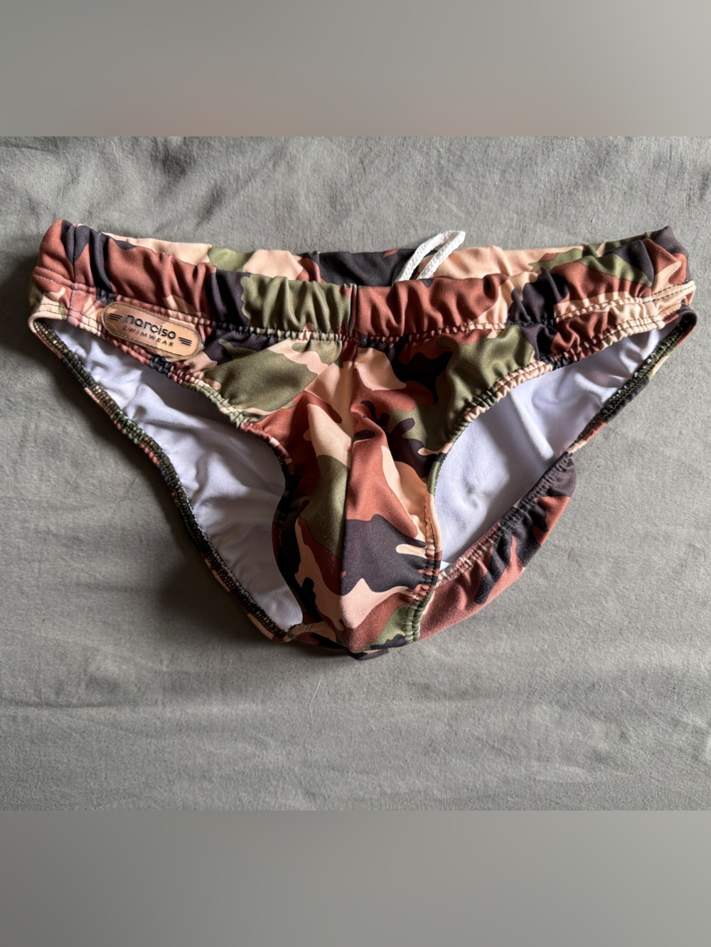 Narcisso Camo Swim Brief with Drawstring